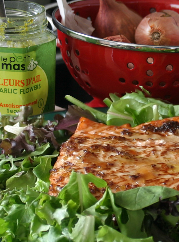 Recette - Marinade aux fleurs d'ail pour le poisson - Le Petit mas